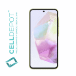 Samsung A35 Lemon Vista 360 - Imagen que resalta la frontal del A35 en tono Amarillo. Muestra con detalle la pantalla de vanguardia y el diseño elegante del dispositivo, destacando su atractivo color Amarillo y las características distintivas del A35.