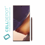 Samsung Note20 Ultra Mystic Bronze Vista 360 - Imagen que resalta la frontal del Note20 Ultra en tono Bronce. Muestra con detalle la pantalla de vanguardia y el diseño elegante del dispositivo, destacando su atractivo color Bronce y las características distintivas del Note20 Ultra.