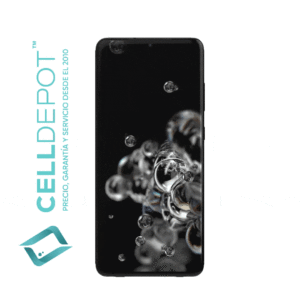 Samsung S20 Ultra Cosmic Black Vista 360 - Imagen que resalta la frontal del S20 Ultra en tono Negro. Muestra con detalle la pantalla de vanguardia y el diseño elegante del dispositivo, destacando su atractivo color Negro y las características distintivas del S20 Ultra.