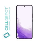 Samsung S22 Bora Purple Vista 360 - Imagen que resalta la frontal del S22 en tono Morado. Muestra con detalle la pantalla de vanguardia y el diseño elegante del dispositivo, destacando su atractivo color Morado y las características distintivas del S22.