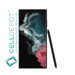 Samsung S22 Ultra Burgundy Vista 360 - Imagen que resalta la frontal del S22 Ultra en tono Bronce. Muestra con detalle la pantalla de vanguardia y el diseño elegante del dispositivo, destacando su atractivo color Bronce y las características distintivas del S22 Ultra.