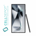 Samsung S24 Ultra Titanium Black Vista 360 - Imagen que resalta la frontal del S24 Ultra en tono Negro. Muestra con detalle la pantalla de vanguardia y el diseño elegante del dispositivo, destacando su atractivo color Negro y las características distintivas del S24 Ultra.