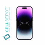 iPhone 14 Pro Deep Purple Vista 360 - Imagen que resalta la frontal del 14 Pro en tono Morado. Muestra con detalle la pantalla de vanguardia y el diseño elegante del dispositivo, destacando su atractivo color Morado y las características distintivas del 14 Pro.