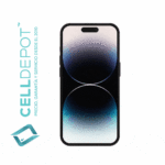 iPhone 14 Pro Space Black Vista 360 - Imagen que resalta la frontal del 14 Pro en tono Negro. Muestra con detalle la pantalla de vanguardia y el diseño elegante del dispositivo, destacando su atractivo color Negro y las características distintivas del 14 Pro.