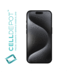 iPhone 15 Pro Black Titanium Vista 360 - Imagen que resalta la frontal del 15 Pro en tono Negro. Muestra con detalle la pantalla de vanguardia y el diseño elegante del dispositivo, destacando su atractivo color Negro y las características distintivas del 15 Pro.