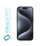 iPhone 15 Pro Blue Titanium Vista 360 - Imagen que resalta la frontal del 15 Pro en tono Azul. Muestra con detalle la pantalla de vanguardia y el diseño elegante del dispositivo, destacando su atractivo color Azul y las características distintivas del 15 Pro.