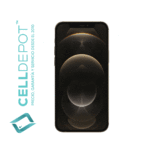 iPhone 12 Pro Gold Vista 360 - Imagen que resalta la frontal del iPhone 12 Pro en tono Dorado. Muestra con detalle la pantalla de vanguardia y el diseño elegante del dispositivo, destacando su atractivo color titanio y las características distintivas del iPhone 12 Pro.